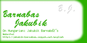 barnabas jakubik business card